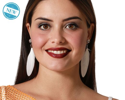 Pendientes Plumas Blanco 81397