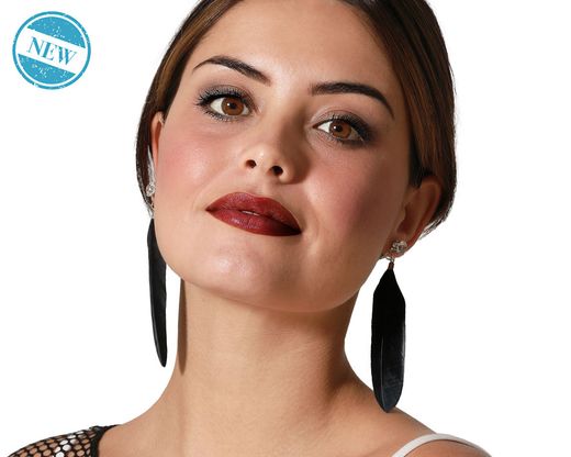 Pendientes Plumas Negro 81398