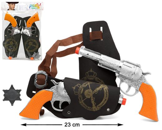 Pistolas 30X20Cm Cartuchera Plateado 83263