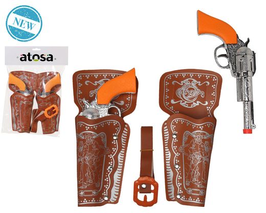Pistolas 38X24Cm Cartuchera Plateado Pu 83265
