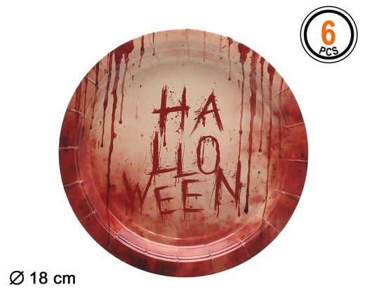 Plato 18Cm Carton Sangre 6 U