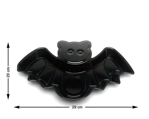 Plato 20X29X3 Cm Murcielago Negro