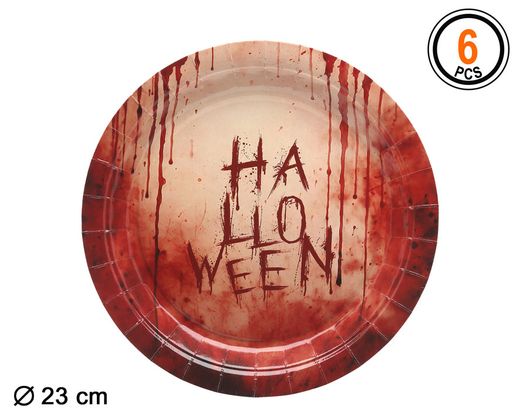 Plato 23 Cm Carton Sangre 6 U