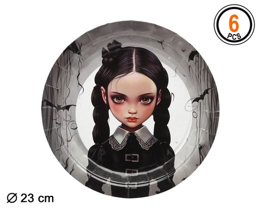 Plato 23 Cm Niña Muerta 6 U