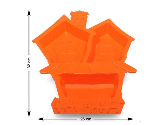 Plato Casa 32X26X3 Cm Naranja