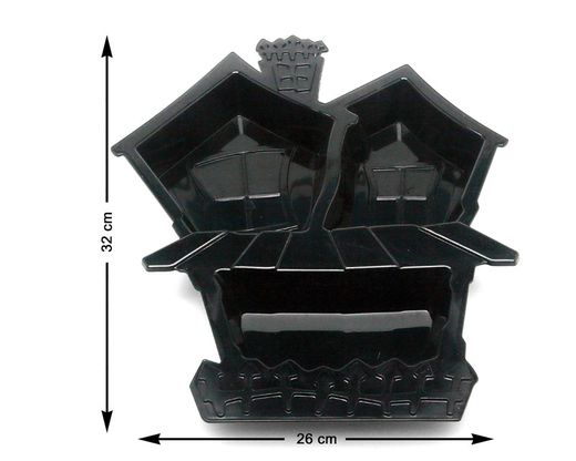 Plato Casa 32X26X3 Cm Negro