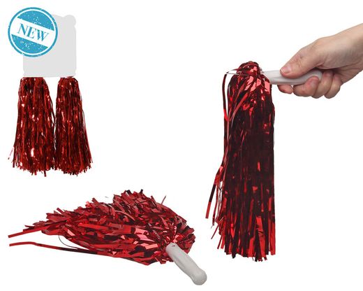 Pompones Metalizado Rojo 83911