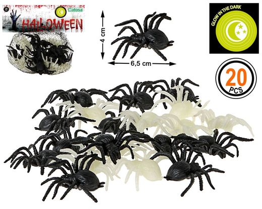 ReSolapa Decoracion Arañas Glow In The Dark 20 U