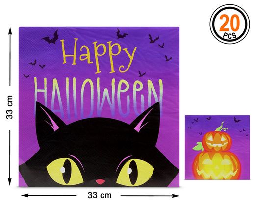 Servilletas Halloween 33X33Cm 20 U