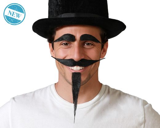 Set Barba Y Cejas Negras 84129