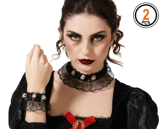 Set Halloween Calavera Negro 2 U