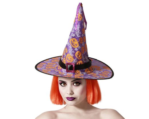 Sombrero De Bruja Calabaza Morado