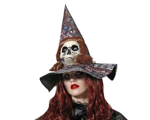 Sombrero De Bruja Calavera Multicolor