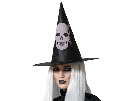 Sombrero De Bruja Calavera Negro