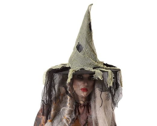 Sombrero De Bruja Harapos Verde