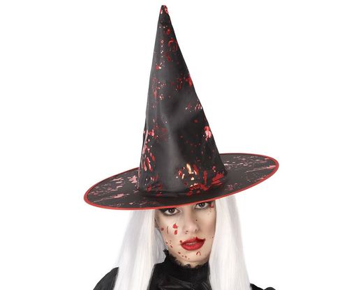 Sombrero De Bruja Sangriento Negro