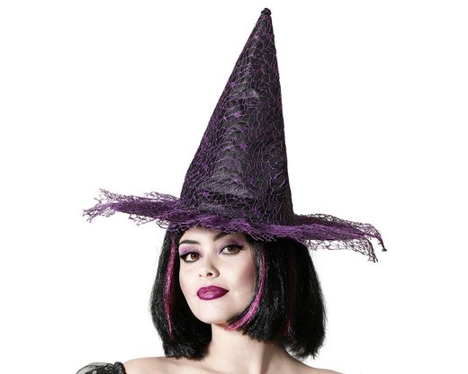 Sombrero De Bruja Telaraña Morado