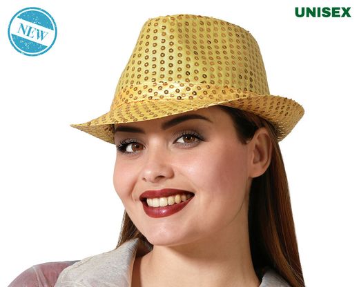 Sombrero Ganster Lentejuelas Dorado 83728