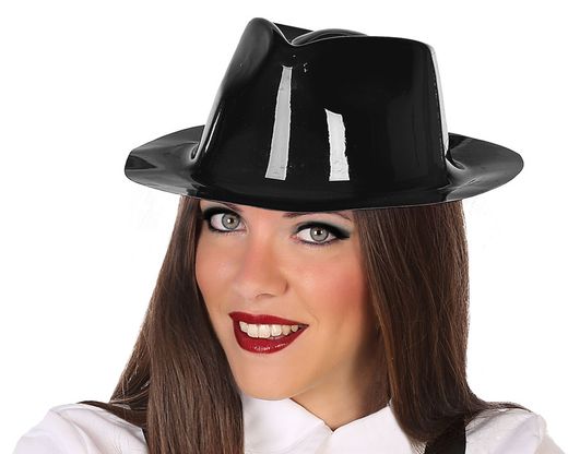 Sombrero Ganster Pvc Negro 35504