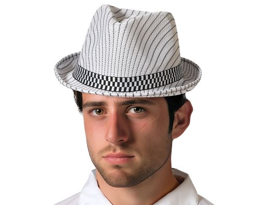 Sombrero Ganster Rayas Blanco 76011