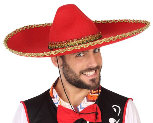 Sombrero Mexicano D:58 Cm Rojo 59019