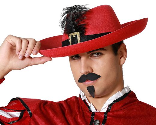 Sombrero Mosquetero Rojo 35061