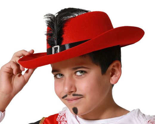 Sombrero Mosquetero Rojo Niño 35063