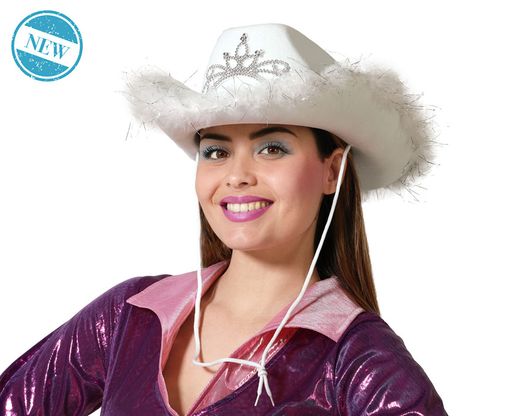 Sombrero Oeste  Boa Blanco 83901