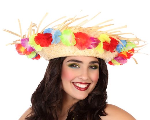 Sombrero Paja Flores 57904