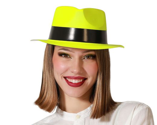 Sombrero Pvc Neon Amarillo 75664
