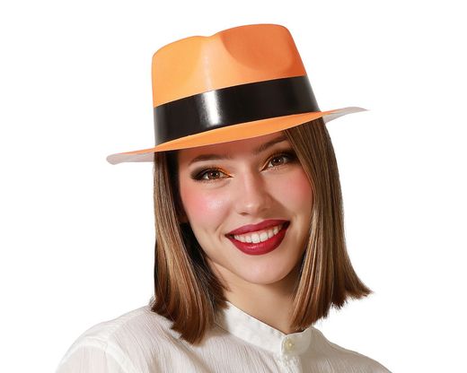 Sombrero Pvc Neon Naranja 75665