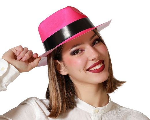 Sombrero Pvc Neon Rosa 75666