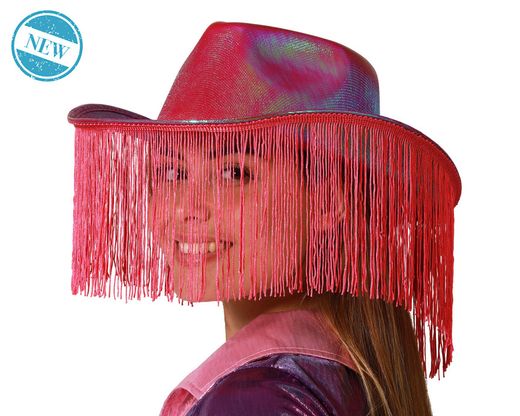 Sombrero Vaquero Con Flecos Fucsia 83890