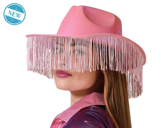 Sombrero Vaquero Con Flecos Rosa 83515