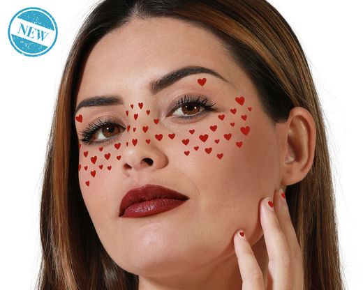 Tatuaje Cara Corazones 83312