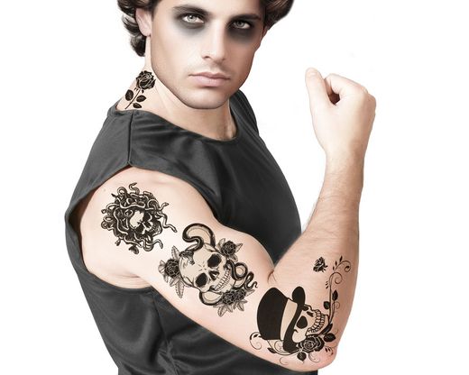 Tatuajes  Halloween Blanco/Negro 79230
