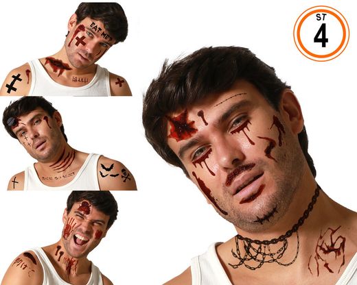 Tatuajes  Halloween Sangriento 4 St. 81430