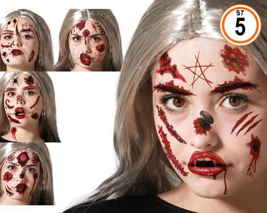 Tatuajes  Halloween Sangriento 5 St. 81431