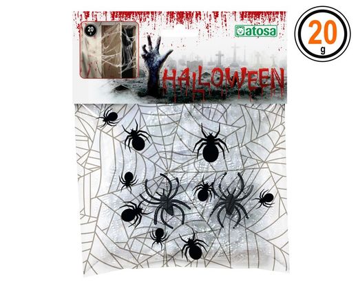 Telaraña 20Gr Y 2 Arañas Blanco