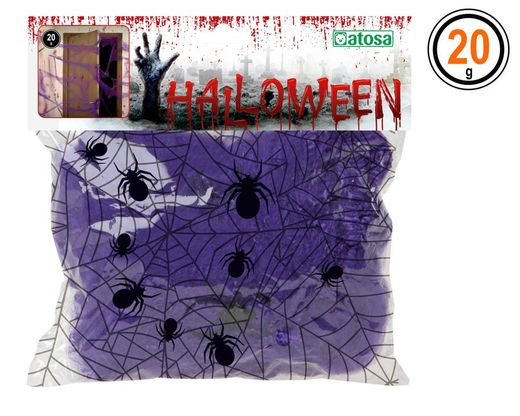 Telaraña 20Gr Y 2 Arañas Morado