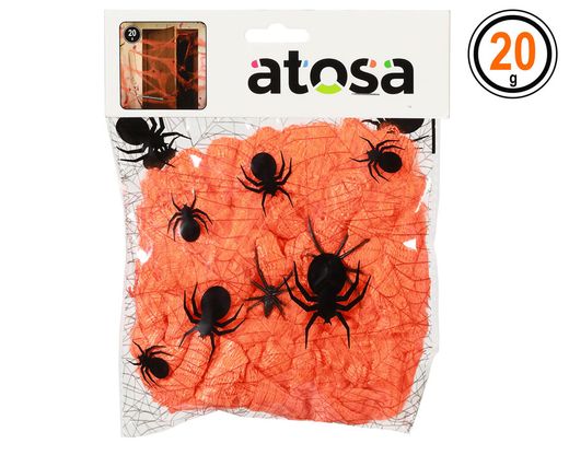 Telaraña 20Gr Y 2 Arañas Naranja