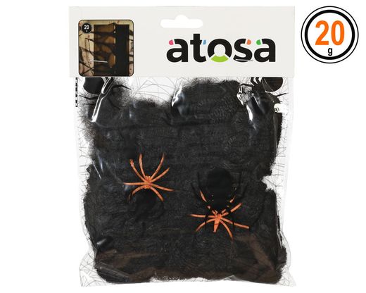 Telaraña 20Gr Y 2 Arañas Negro