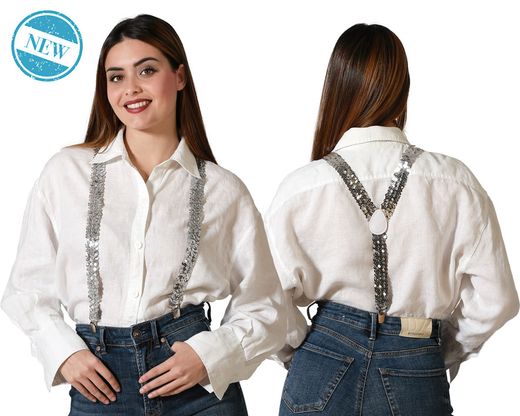 Tirantes Lentejuelas Plateado 83718
