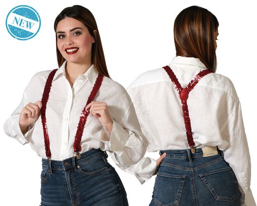 Tirantes Lentejuelas Rojo 83719