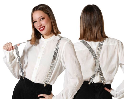 Tirantes Plateado Lentejuelas 74898