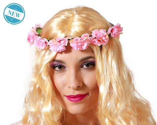 Tocado Flores Rosa 78392