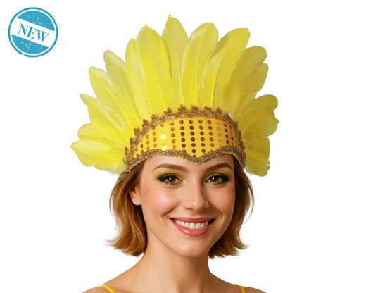 Tocado Plumas Amarillo 84157