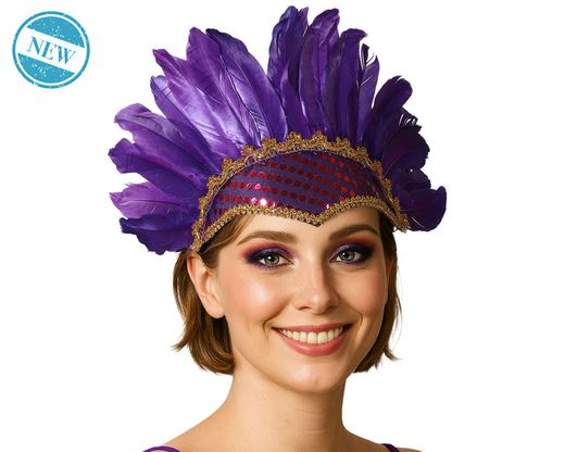 Tocado Plumas Morado 84161
