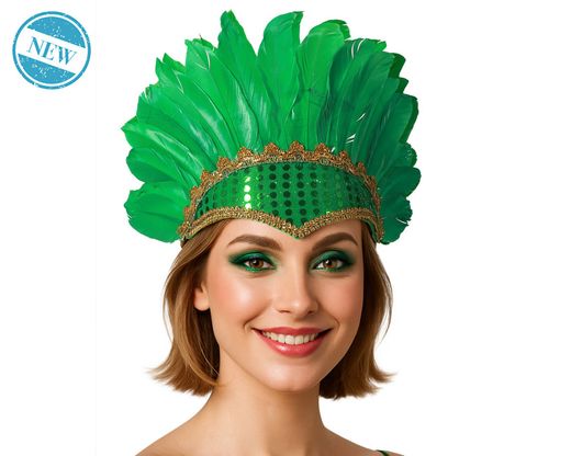 Tocado Plumas Verde 84155