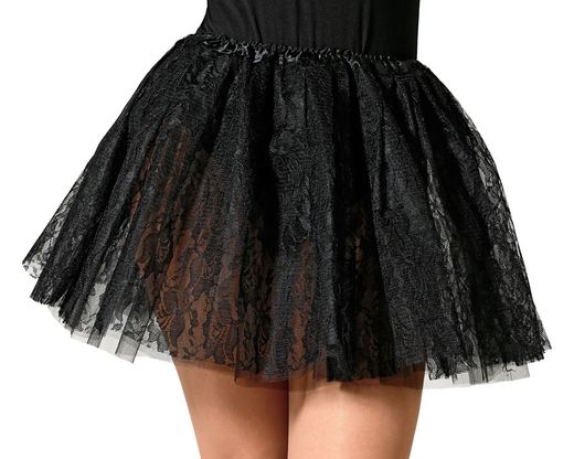 Tutu 40 Cm Encaje Negro